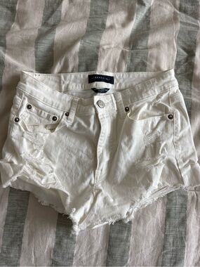 Aeropostale White Distressed Denim Cutoff Shorts